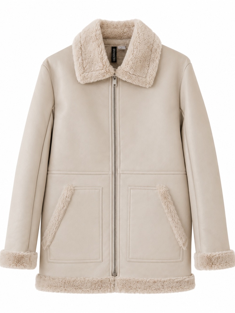 H&M Vegan Taupe Faux Shearling Jacket